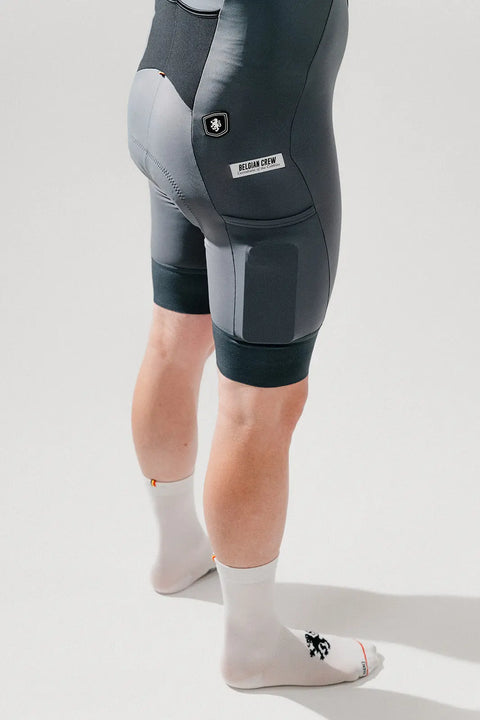 Belgian Crew Ploegsteert cargo cycling bib shorts in grey